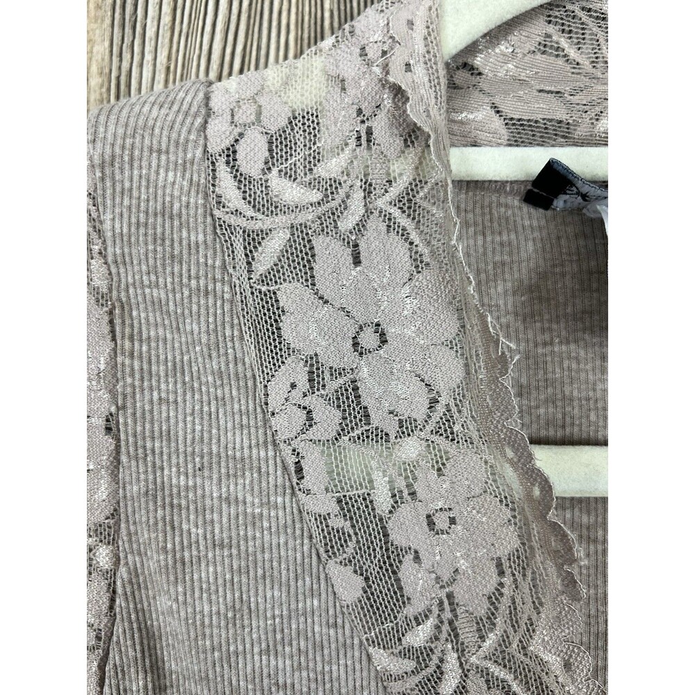 Vtg Y2K Self Esteem Beige Tank Top MED Lace Trim Bella Swan Elena Gilbert‎ - Picture 3 of 11
